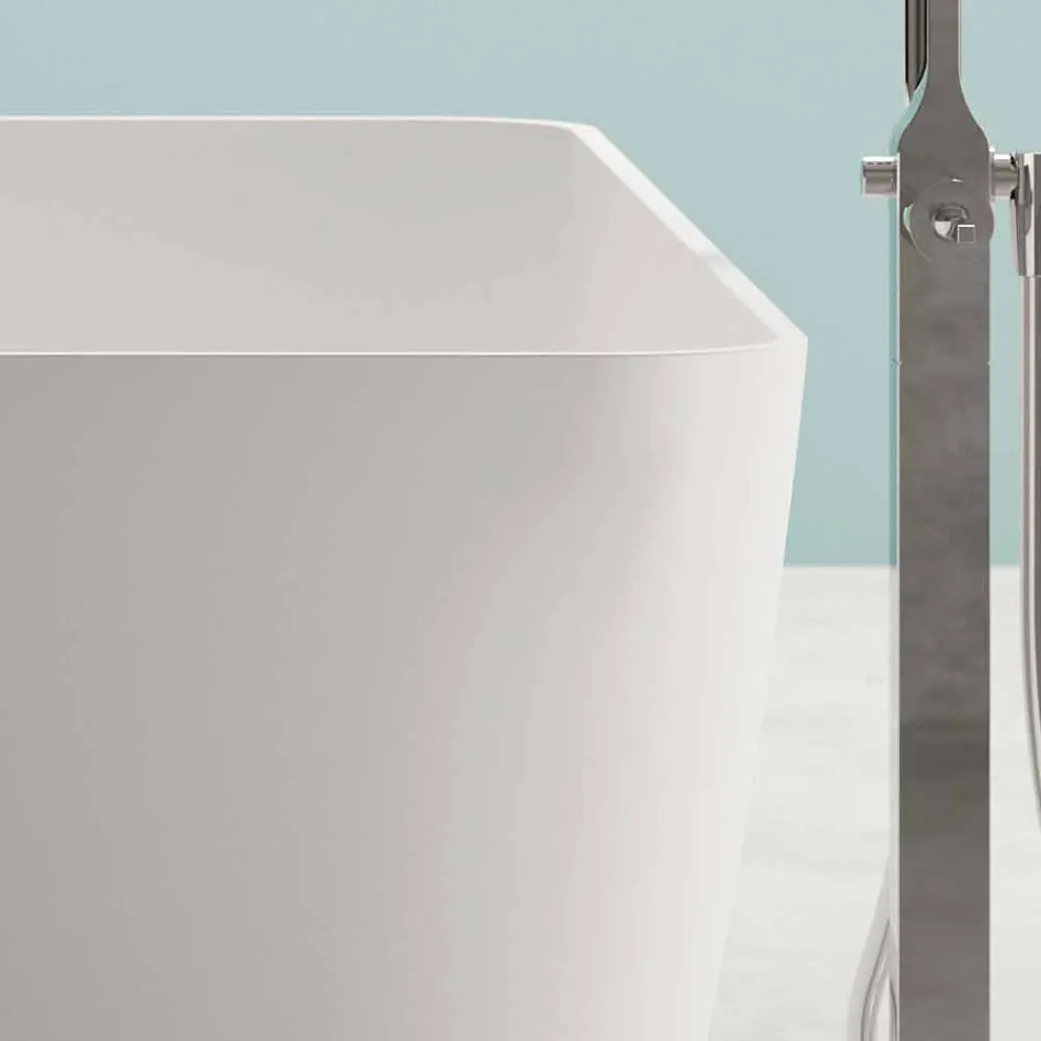 Wolnostojący nowoczesny design Łazienka błyszczący biały lub matowy - twarz Viadurini