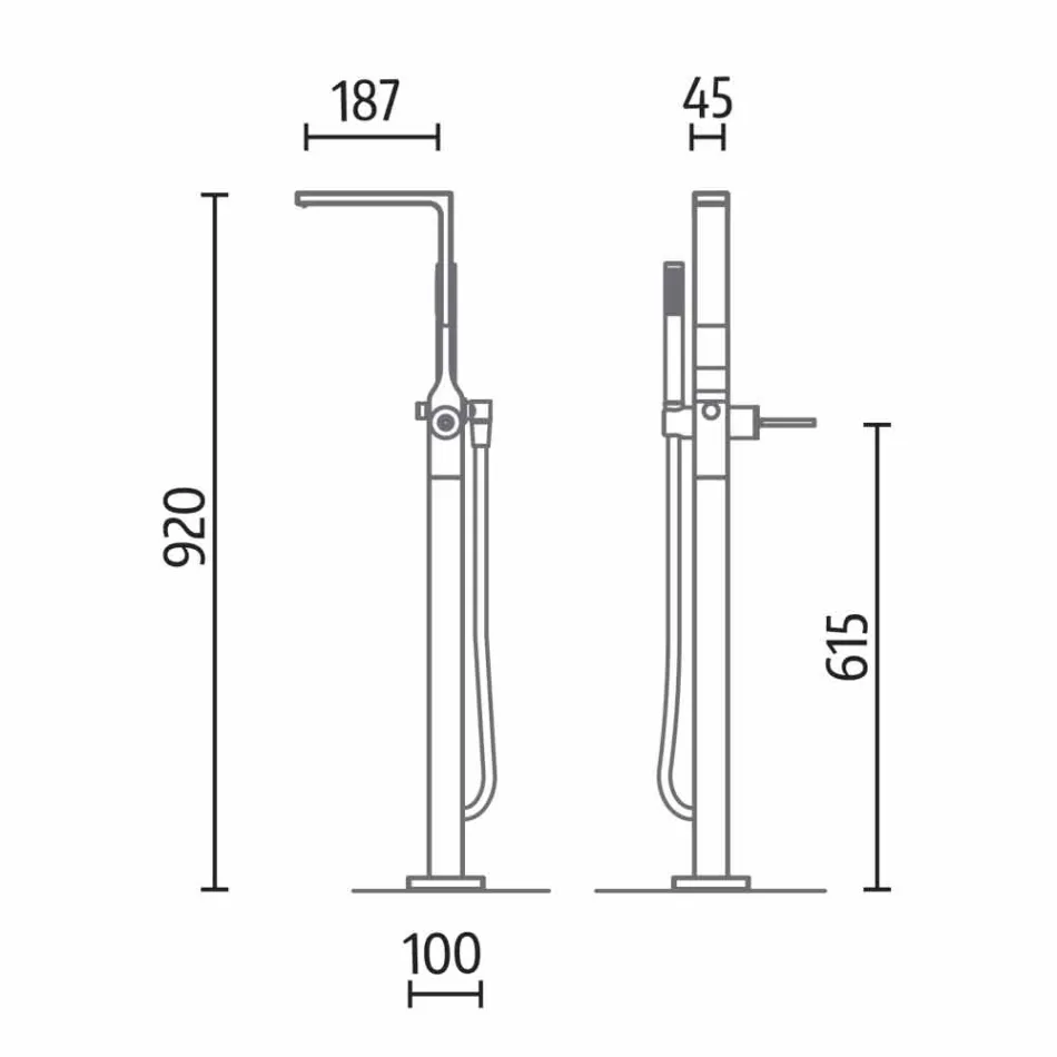 Wolnostojący nowoczesny design Łazienka błyszczący biały lub matowy - twarz Viadurini