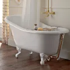 Vintage wolnostojąca wanna z białego żeliwa Made in Italy - Paulina Viadurini