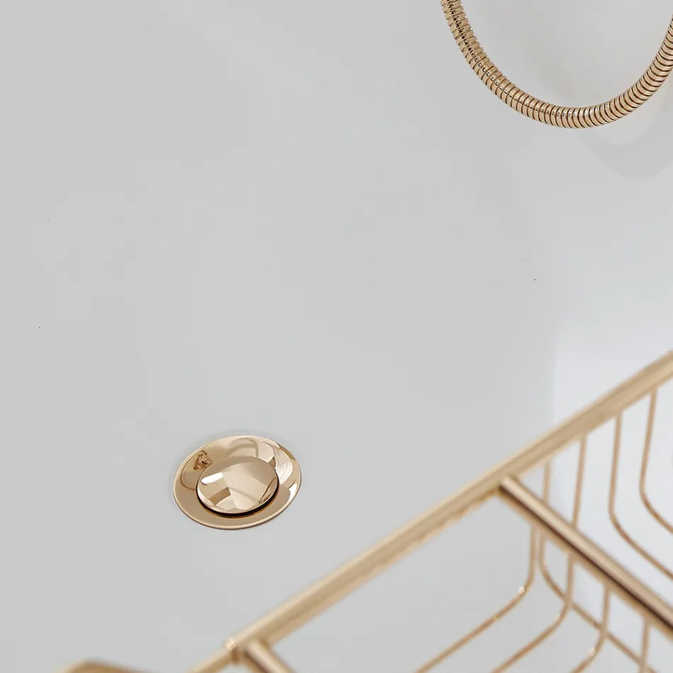 Wanna z litą powierzchnią ze zintegrowanym przelewem Made in Italy - Aurelio Viadurini