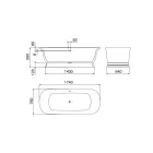 Wanna z litą powierzchnią ze zintegrowanym przelewem Made in Italy - Aurelio Viadurini