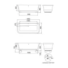 Prostokątna wanna z litą powierzchnią i miękkimi narożnikami Made in Italy - Fulvio Viadurini