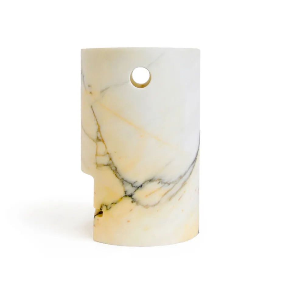 Wazon w kształcie twarzy z satynowego marmuru Made in Italy - Asahi Viadurini