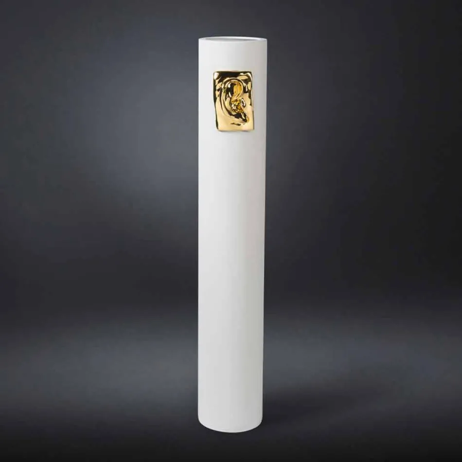 Wysoki wazon rzemieślniczy z kolorowej ceramiki Made in Italy - Monte Viadurini