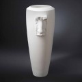Wysoki wazon wewnętrzny z białej ceramiki ręcznie robiony we Włoszech - Capuano