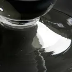 Wysoki wazon wewnętrzny z białego i przezroczystego szkła Made in Italy - Clodino Viadurini