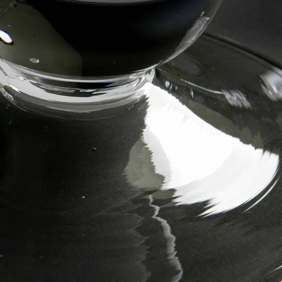 Wysoki wazon wewnętrzny z białego i przezroczystego szkła Made in Italy - Clodino Viadurini