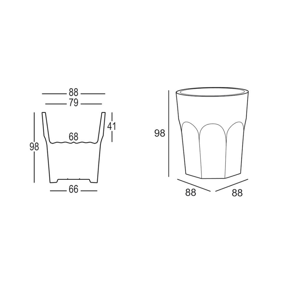Wysoki dekoracyjny wazon w kształcie szkła z polietylenu Wyprodukowano we Włoszech - Pucca Viadurini