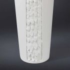 Wysoki dekoracyjny wazon z białej ceramiki z dekoracją Made in Italy - Calisto Viadurini