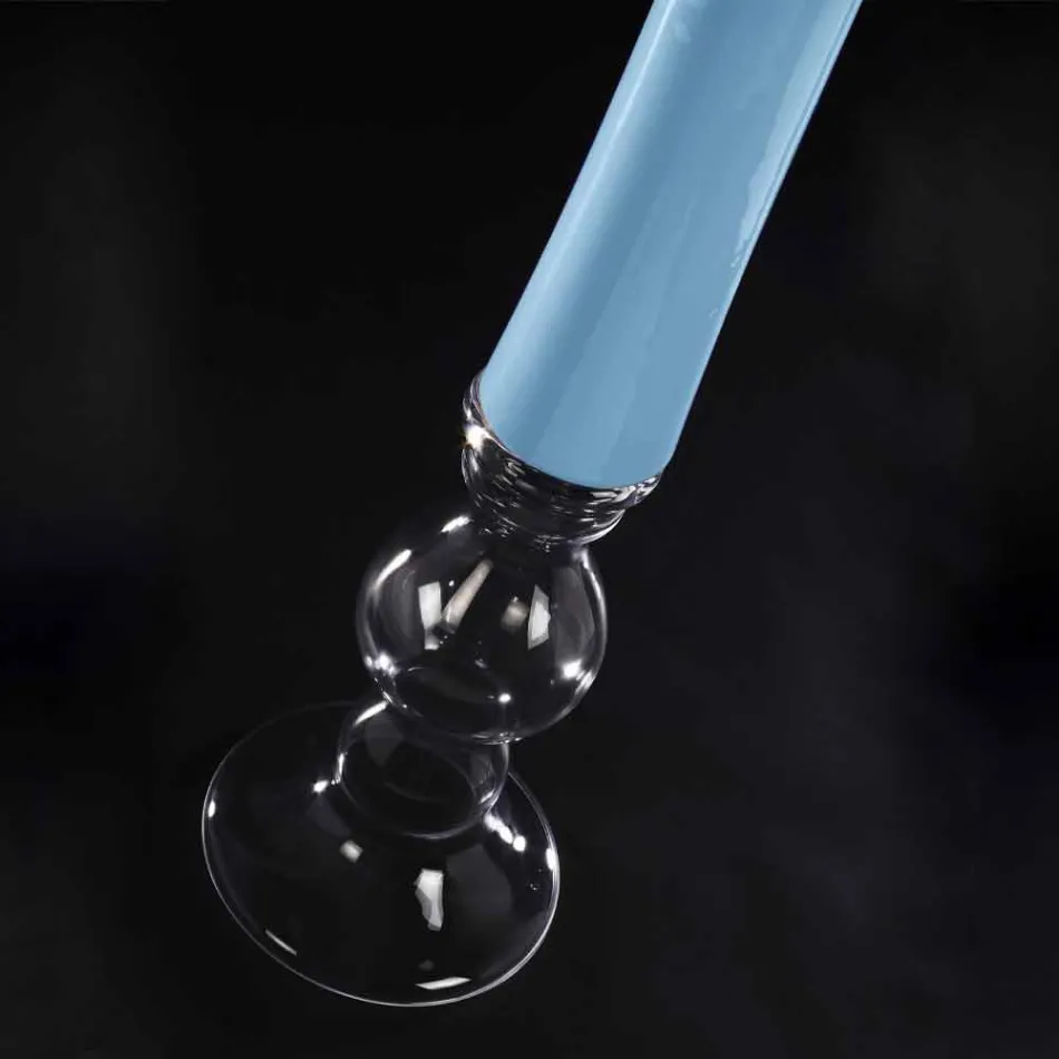 Wysoki dekoracyjny wazon ze szkła witrażowego Made in Italy - Singapur Viadurini