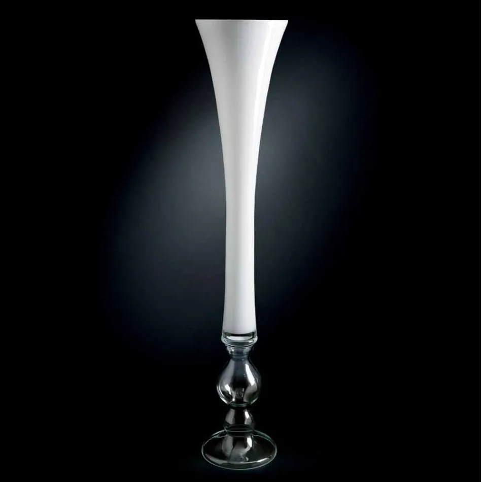 Wysoki dekoracyjny wazon ze szkła witrażowego Made in Italy - Singapur Viadurini