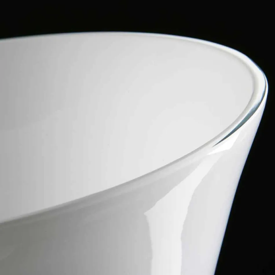 Wysoki dekoracyjny wazon ze szkła witrażowego Made in Italy - Singapur Viadurini