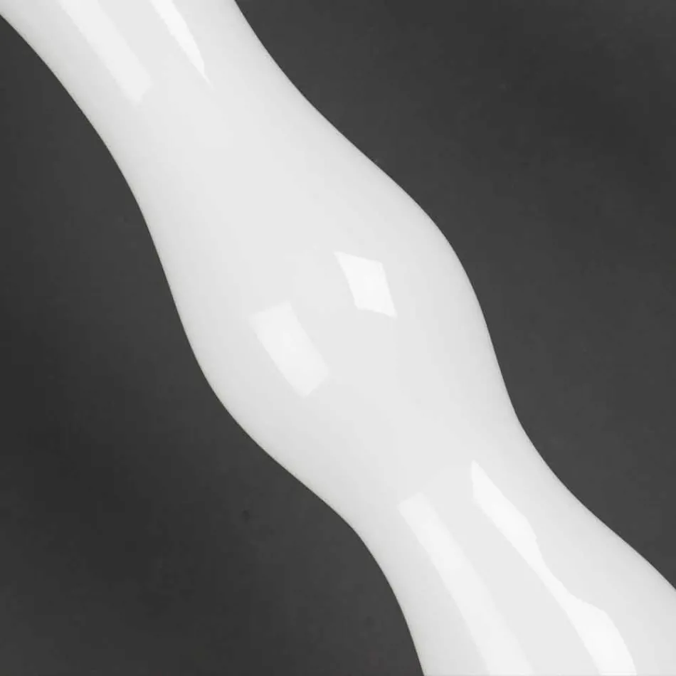 Wysoki wazon dekoracyjny z przezroczystego i białego szkła Made in Italy - Gondo Viadurini