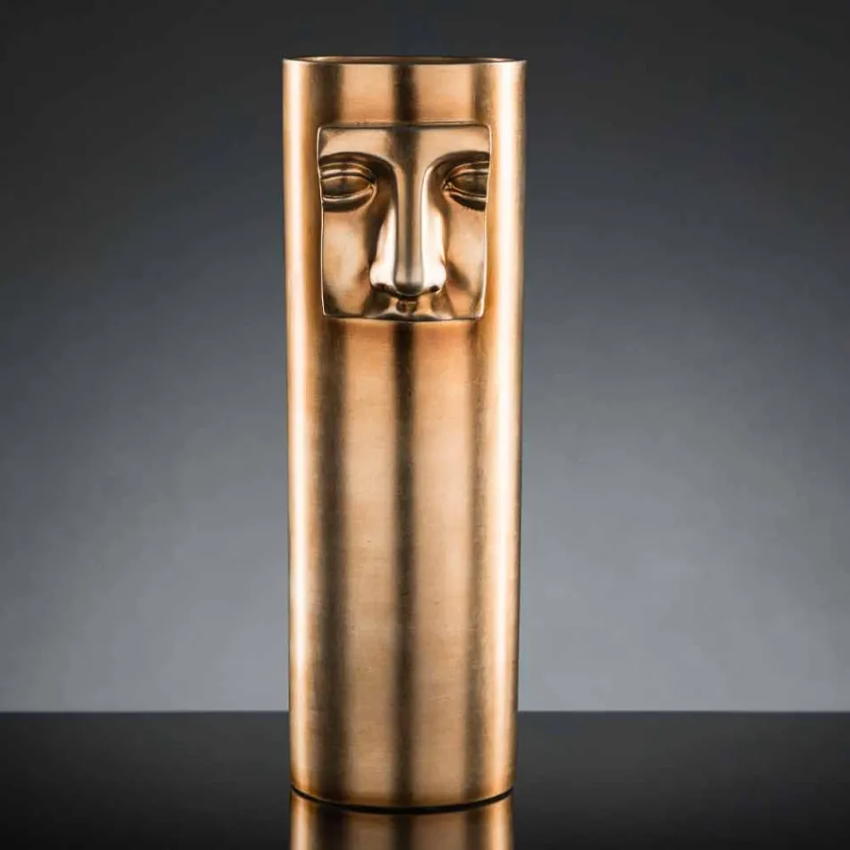 Nowoczesny wysoki wazon z białej ceramiki z kolorową wkładką Made in Italy - Lexi Viadurini