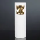 Nowoczesny wysoki wazon z białej ceramiki z kolorową wkładką Made in Italy - Lexi Viadurini