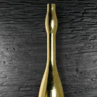 Nowoczesny wysoki wazon w wykończeniu z żywicy w kolorze złotym lub srebrnym Made in Italy - Quartz Viadurini