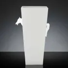 Wysoki wazon wewnętrzny z białej ceramiki ręcznie robiony we Włoszech - Jacky Viadurini