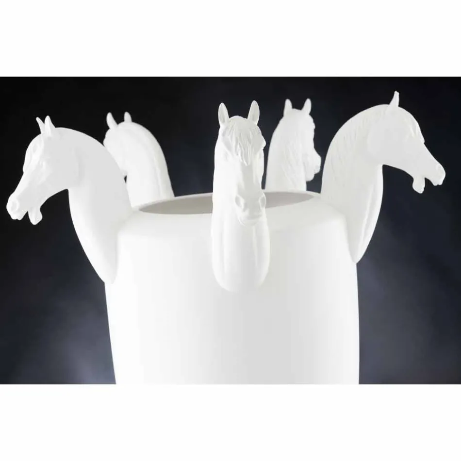 Wysoki wazon wewnętrzny z białej ceramiki lub błyszczącego złota Made in Italy - Jacky Viadurini