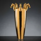 Wysoki wazon wewnętrzny z białej ceramiki lub błyszczącego złota Made in Italy - Jacky Viadurini