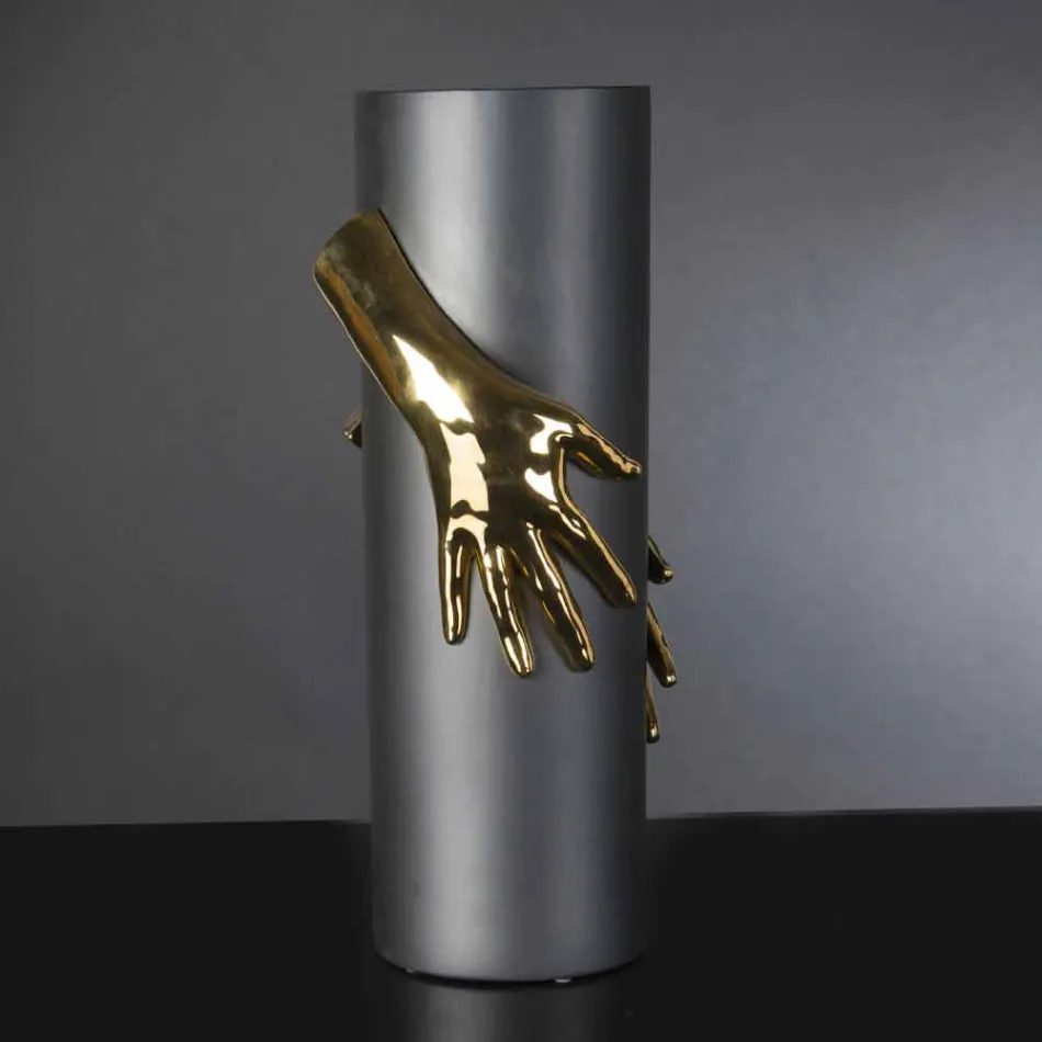 Wysoki wewnętrzny wazon ceramiczny wykonany ręcznie we Włoszech - Monte Viadurini