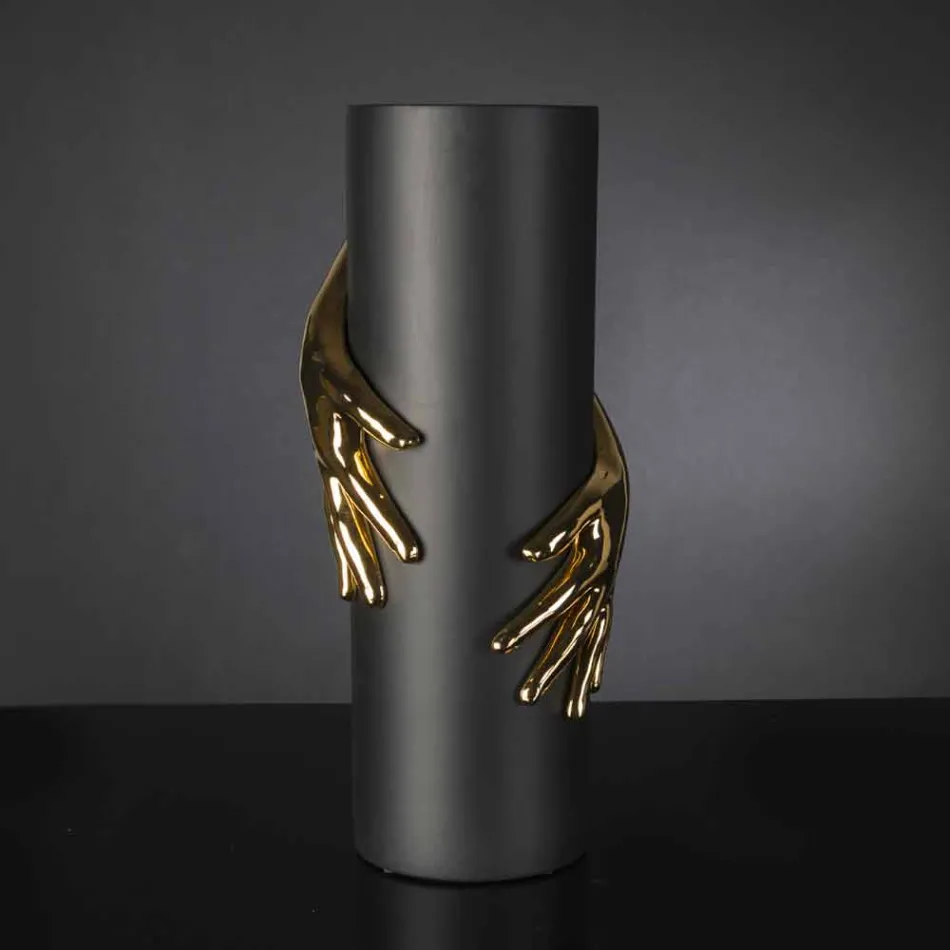 Wysoki wewnętrzny wazon ceramiczny wykonany ręcznie we Włoszech - Monte Viadurini