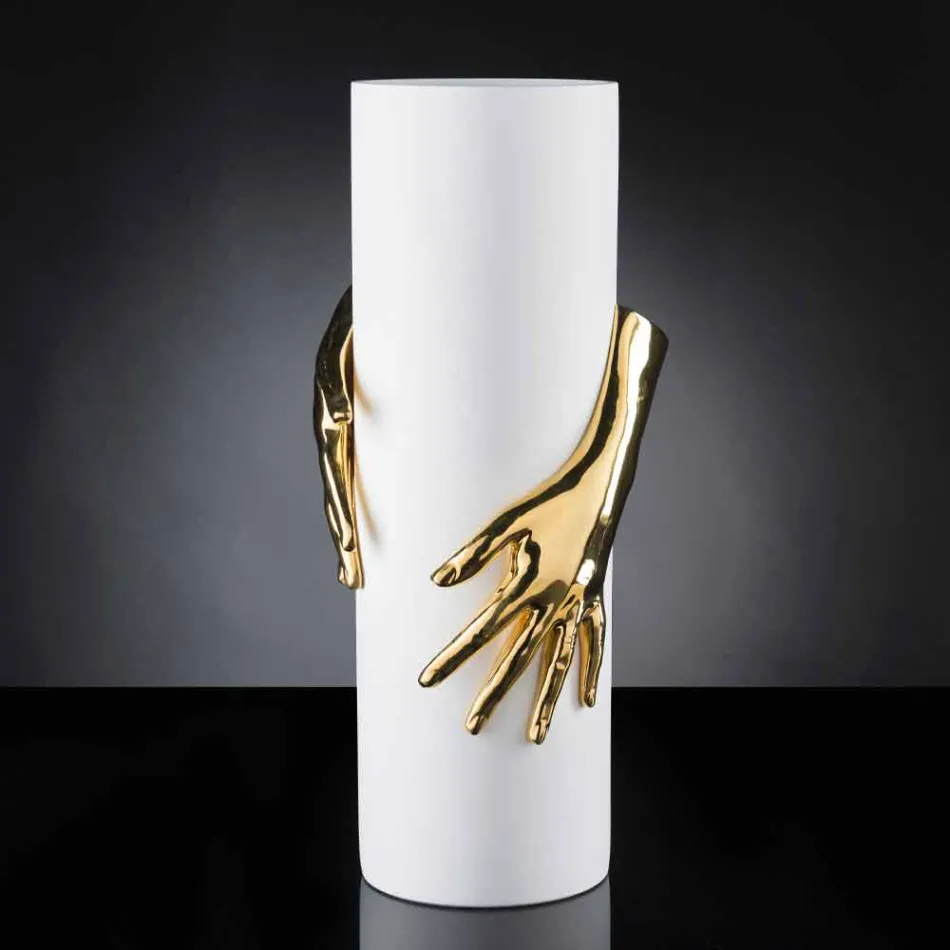 Wysoki wewnętrzny wazon ceramiczny wykonany ręcznie we Włoszech - Monte Viadurini