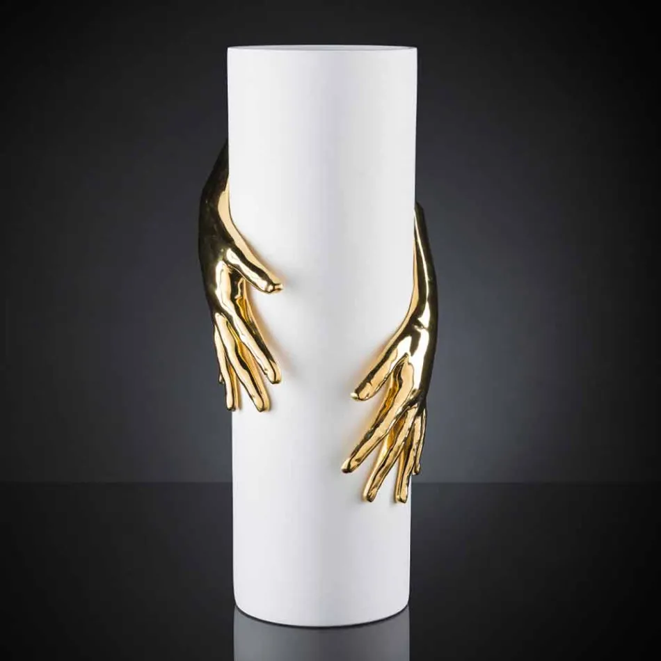 Wysoki wewnętrzny wazon ceramiczny wykonany ręcznie we Włoszech - Monte Viadurini