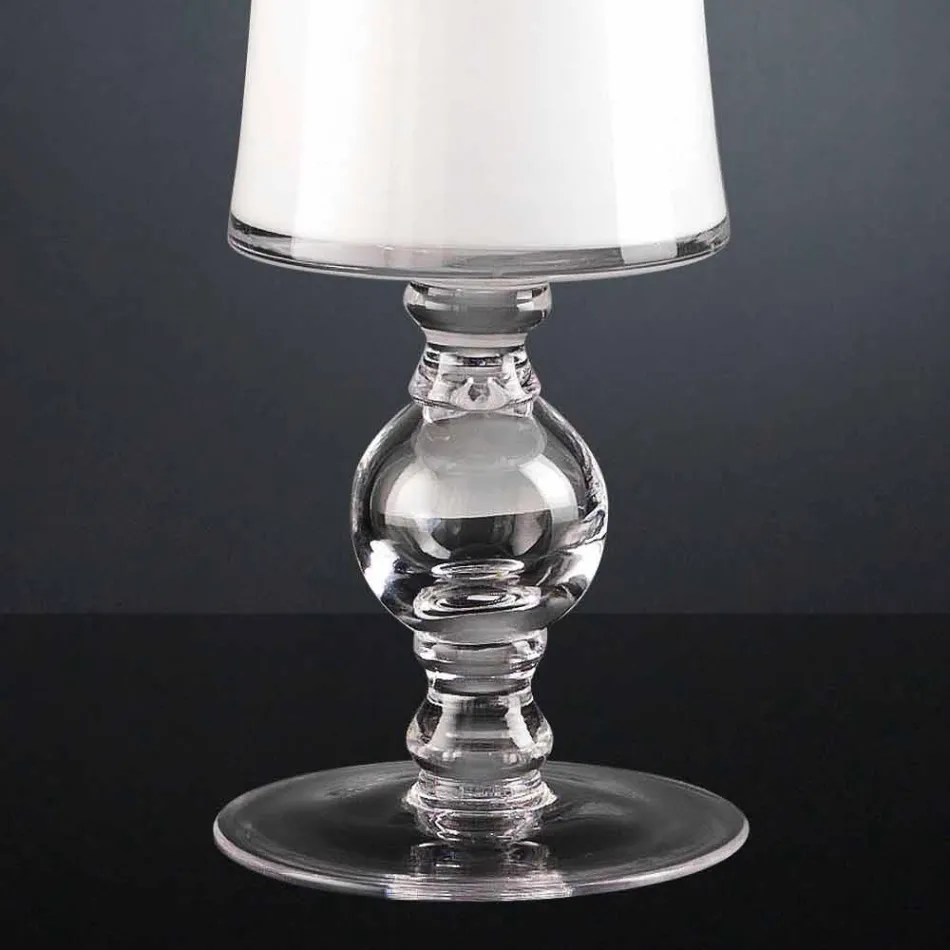 Wazon rzemieślniczy z białego dmuchanego szkła lub 24-karatowego złota Made in Italy - Canberra Viadurini