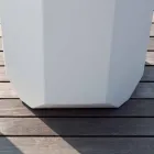 Biały plastikowy wazon do wnętrz lub na zewnątrz, w 3 rozmiarach - Gem by Myyour Viadurini