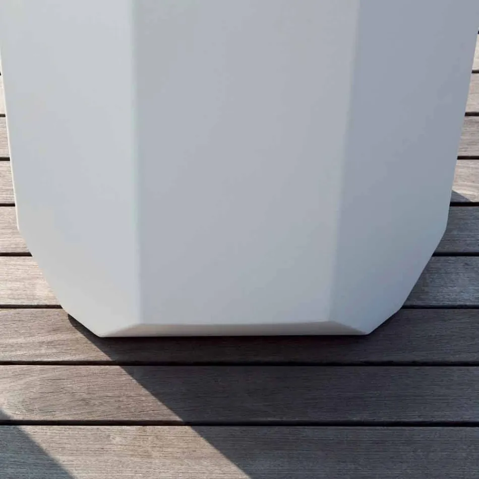 Biały plastikowy wazon do wnętrz lub na zewnątrz, w 3 rozmiarach - Gem by Myyour Viadurini