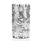 Cylindryczny wazon ze szkła i srebra z metalu i luksusowa dekoracja kwiatowa - Terraceo Viadurini