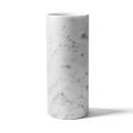 Cylindryczny wazon z satynowego białego marmuru Carrara Italian Design - Murillo