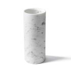 Cylindryczny wazon z satynowego białego marmuru Carrara Italian Design - Murillo Viadurini
