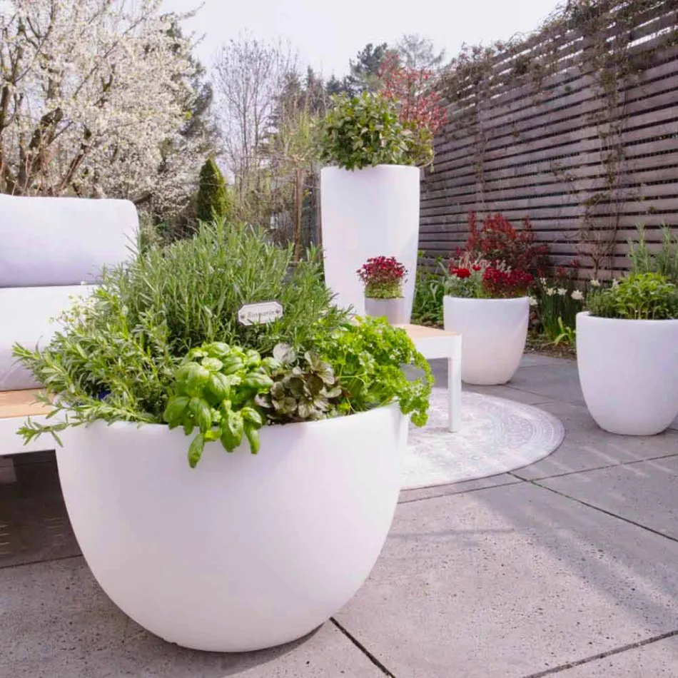 Wazon z oświetleniem LED lub słonecznym Nowoczesny design w różnych rozmiarach - Svasostar Viadurini