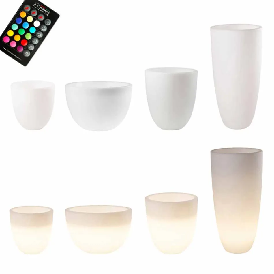 Wazon z oświetleniem LED lub słonecznym Nowoczesny design w różnych rozmiarach - Svasostar Viadurini