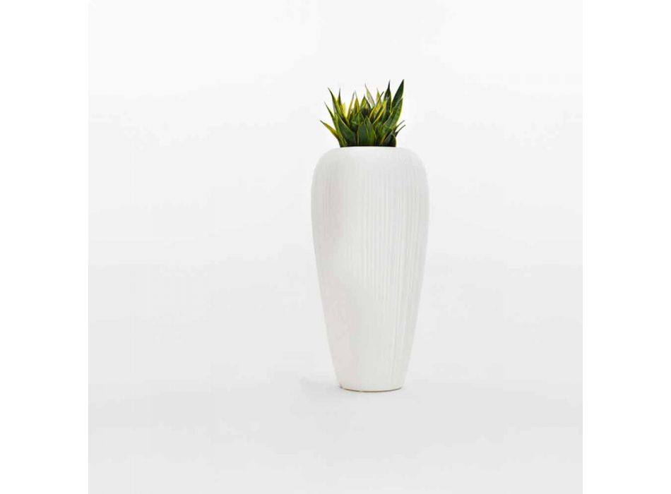 2-częściowy biały, beżowy lub antracytowy wazon z polietylenu - Skin by Myyour Viadurini