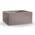 Prostokątny kolorowy wazon z polietylenu na zewnątrz Made in Italy - szary Viadurini