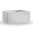 Prostokątny kolorowy wazon z polietylenu na zewnątrz Made in Italy - szary Viadurini