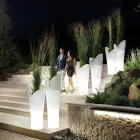 Świecący wazon na zewnątrz z białego polietylenu Made in Italy - Galileo Viadurini