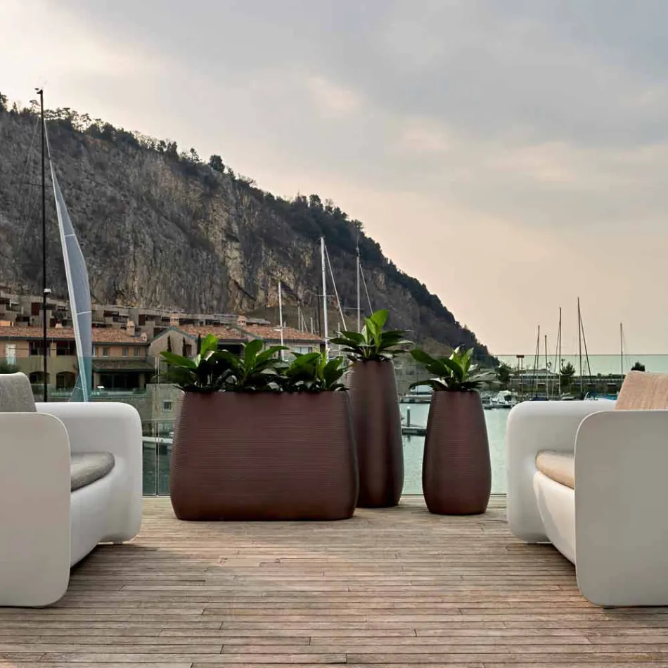 Wazon do wnętrz lub na zewnątrz, plastikowa donica 3 wymiary - Pandora od Myyour Viadurini