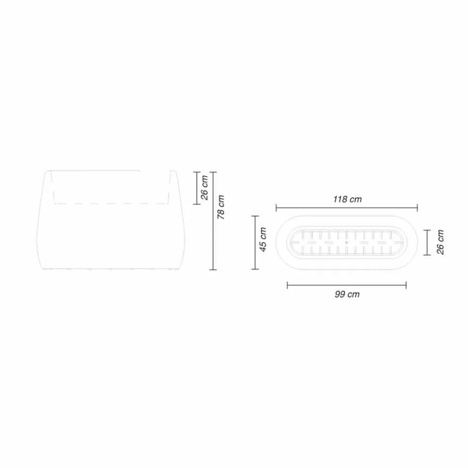 Wazon do wnętrz lub na zewnątrz, plastikowa donica 3 wymiary - Pandora od Myyour Viadurini