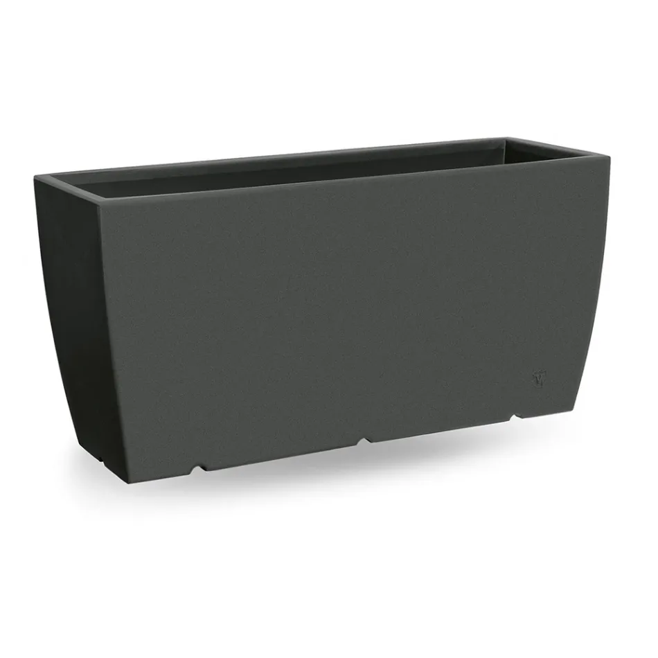 Prostokątny wazon ogrodowy z polietylenu Made in Italy - Albarone Viadurini