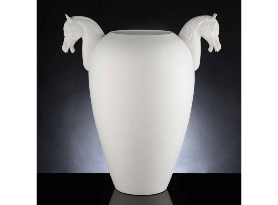 Wewnętrzny wazon z białej ceramiki lub 24-karatowego złota ręcznie robiony we Włoszech - Jacky Viadurini