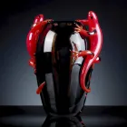 Wazon witrażowy z gekonami ręcznie robiony we Włoszech - Geco Viadurini