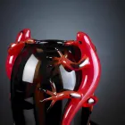 Wazon witrażowy z gekonami ręcznie robiony we Włoszech - Geco Viadurini