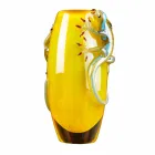 Wazon witrażowy z gekonami ręcznie robiony we Włoszech - Geco Viadurini