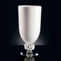 Biały szklany wazon do wnętrz wykonany ręcznie we Włoszech - Crezia