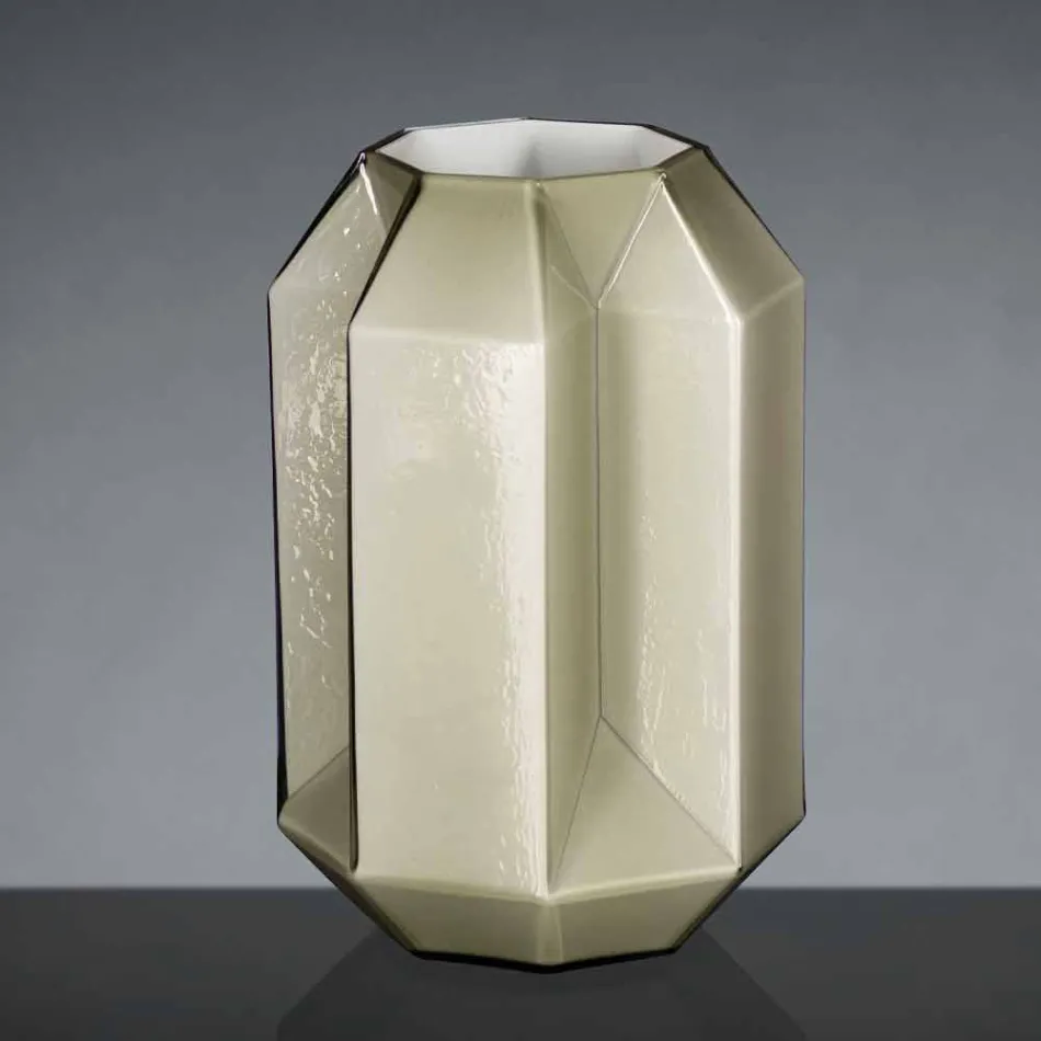 Wazon do wnętrz z polerowanego szkła Ręcznie robiony we Włoszech - Flock Viadurini