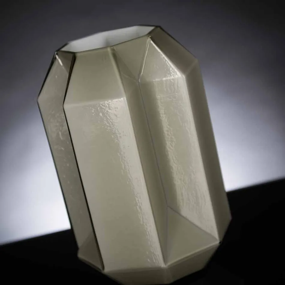 Wazon do wnętrz z polerowanego szkła Ręcznie robiony we Włoszech - Flock Viadurini