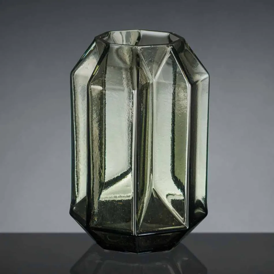 Wazon do wnętrz z polerowanego szkła Ręcznie robiony we Włoszech - Flock Viadurini